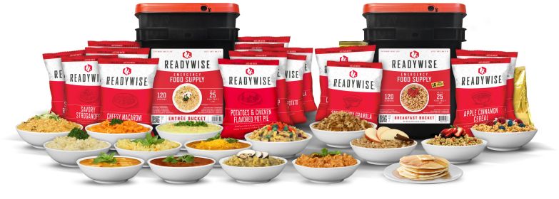 240 Serving Package - 40 lbs - Includes: 1 - 120 Serving Entrée Bucket and 1 - 120 Serving Breakfast Bucket