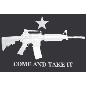 3' X 5' M4 CARBINE COME & TAKE IT BLACK FLAG