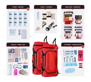 5 Person Comfort Survival Kit, Rolling Bag