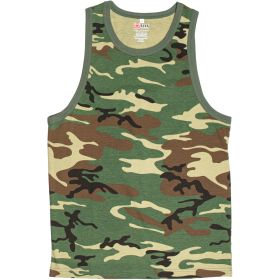 MENS TANK TOP WOODLAND CAMOUFLAGE XL