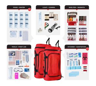 6 Person Comfort Survival Kit, Rolling Bag