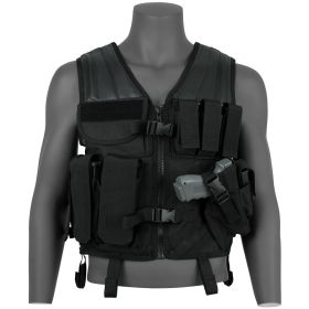 BIG & TALL ASSAULT CROSS DRAW VEST BLACK