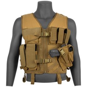 BIG & TALL ASSAULT CROSS DRAW VEST COYOTE