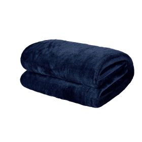 Fleece Ultra Soft Large Blanket Throw Bedspread Anti Static for Sofa Couch Bed Camping Travel Fluffy Cozy Warm Lightweight Microfiber Navy Blue 50x60