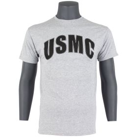 USMC T (Option: SHIRT, GREY/BLK IMPRINT  XXXL)