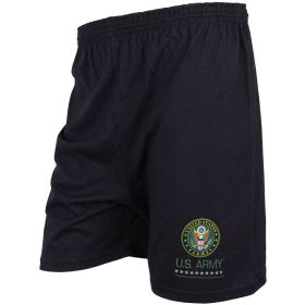 MEN'S BLACK RUNNING SHORT (Option: U.S. ARMY LOGO XXXL)