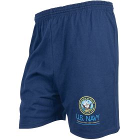 MEN'S NAVY RUNNING SHORT (Option: U.S. NAVY LOGO XXXL)