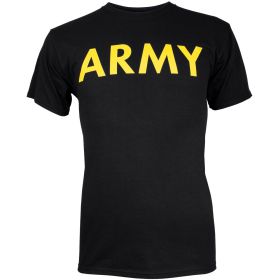 ARMY BLACK T (Option: SHIRT YELLOW IMPRINT  XXL *DS)