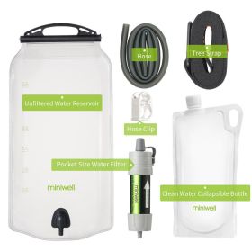 Miniwell Outdoor Gravity Water Filter System for Hiking, Camping, Survival and Travel (Color: Gray)